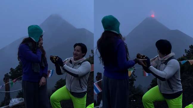 Casal viraliza após vulcão entrar em erupção no momento do pedido de casamento na Guatemala