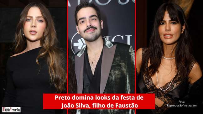 João Silva: preto domina looks na festa do filho do Faustão
