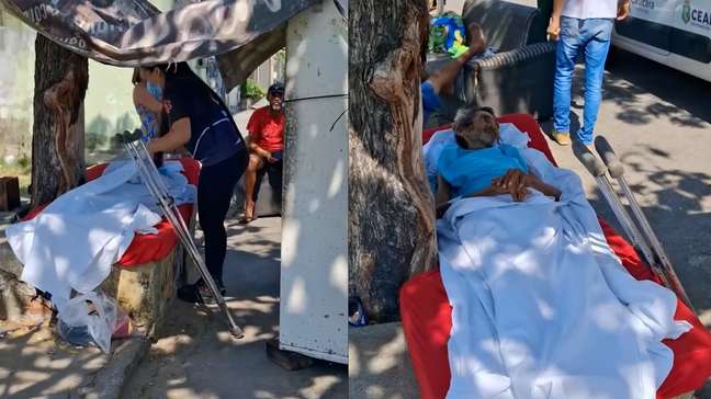Paciente é deixado com acesso no braço em campo de futebol após receber alta no CE