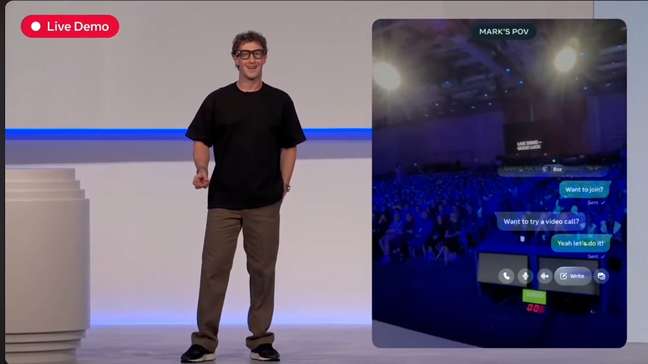 Óculos com IA falham durante lançamento da Meta e Zuckerberg culpa WiFi: 'Isso é bem ruim'