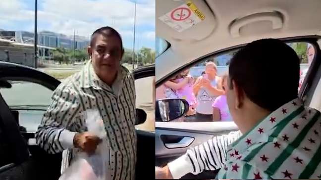 Zeca Pagodinho distributes sweets in RJ and is confused with Martinho da Vila; I wait