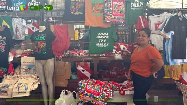 COP30: vendedora revela que já vendeu quase R$ 25 mil em camisetas personalizadas em Belém