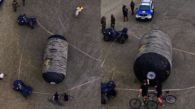 Objeto 'gigante' surge em praia do litoral de SP e intriga banhistas