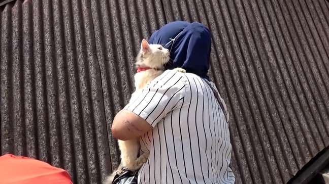 Gata é resgatada viva dos escombros após desabamento causado por enchentes na Indonésia