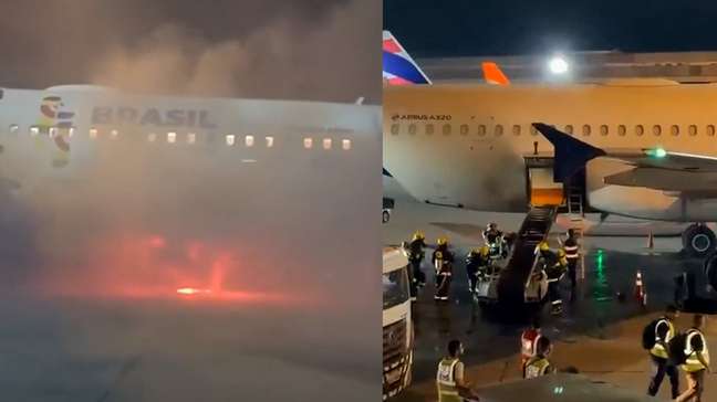 Avião da Latam é evacuado em Guarulhos após incêndio em esteira de bagagens