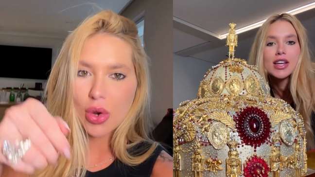 Virginia ganha chocotone de mais de R$ 5 mil e promete provar com a família de Vini Jr.