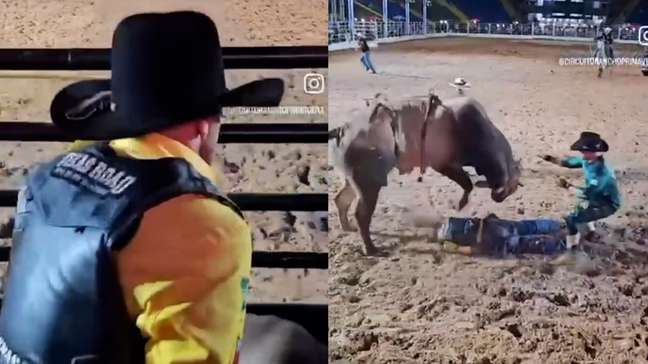 Peão desmaia em cima de touro, leva 'pisão' e fratura costela durante rodeio no interior de São Paulo