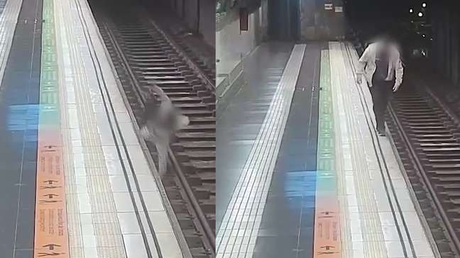Homem é salvo por policial de folga após cair nos trilhos do metrô em Barcelona