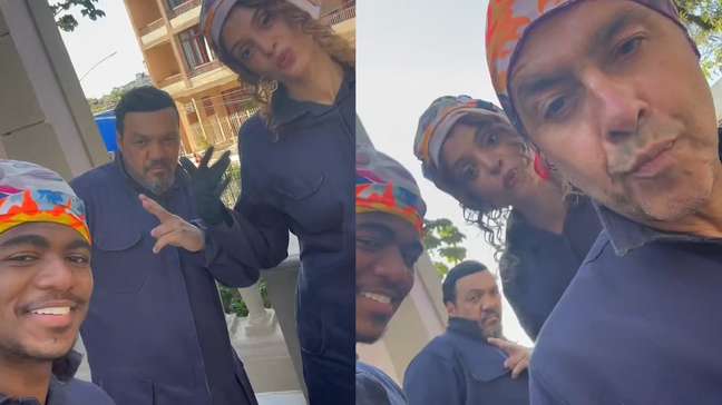 Elenco de Três Graças filma diversão nos bastidores da novela: ‘Um salve da Chacrinha’