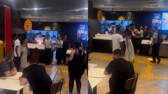 Funcionários e clientes trocam socos e fazem 'guerra de comida' em briga no McDonald’s