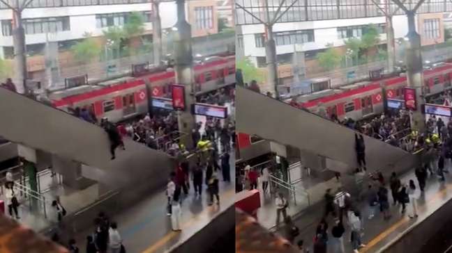Vídeo mostra passageiros caindo uns sobre os outros em escada rolante de estação em SP