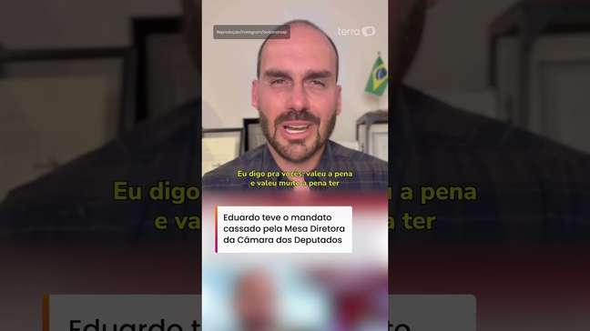 Eduardo Bolsonaro se pronuncia pela primeira vez após cassação: 'Medalha de honra' #shorts