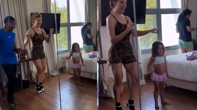 Lore Improta mostra bastidores de ensaio de samba ao lado da filha, Liz