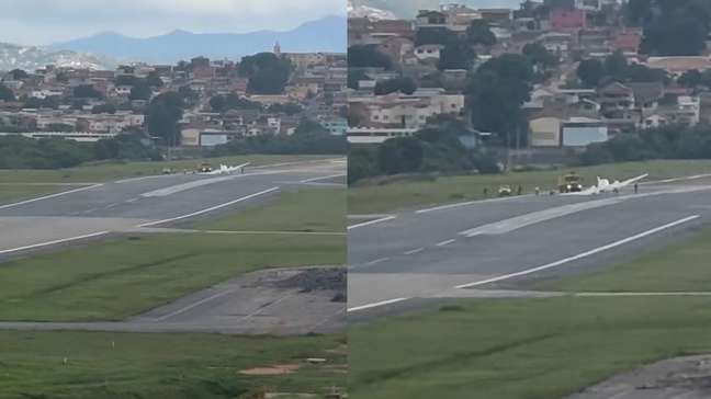 Aeroporto da Pampulha é interditado após avião bimotor tombar na pista