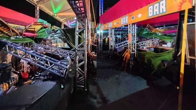 Camarote cai durante show de Suel e seis pessoas ficam feridas no litoral de SC