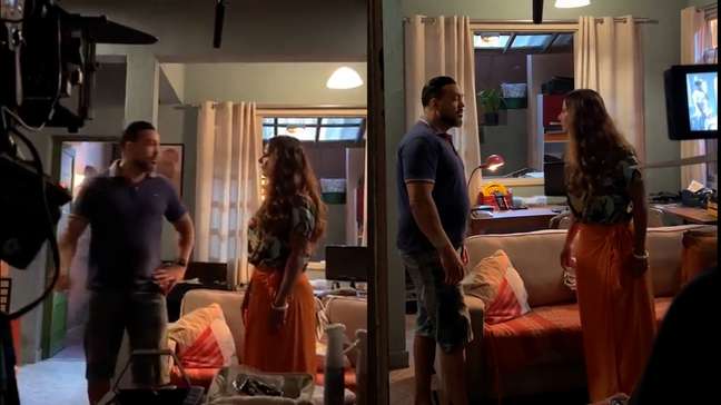 Vídeos de bastidores mostram Belo e Viviane Araújo contracenando juntos em ‘Três Graças’