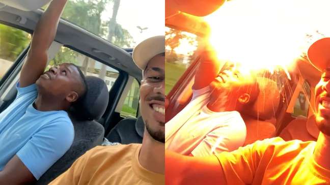 Tentativa de soltar rojão pelo teto solar dá errado e fogos explodem dentro de carro