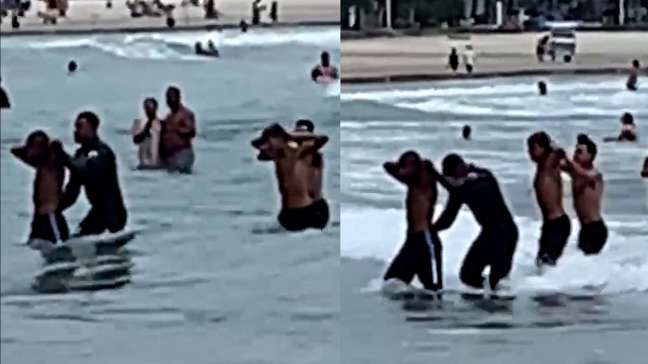 Adolescentes são detidos dentro do mar após roubarem corrente de prata de mulher no litoral de SP