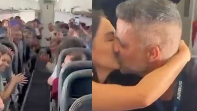 Piloto anuncia gravidez durante voo e surpreende marido: 'Um novo passageiro'