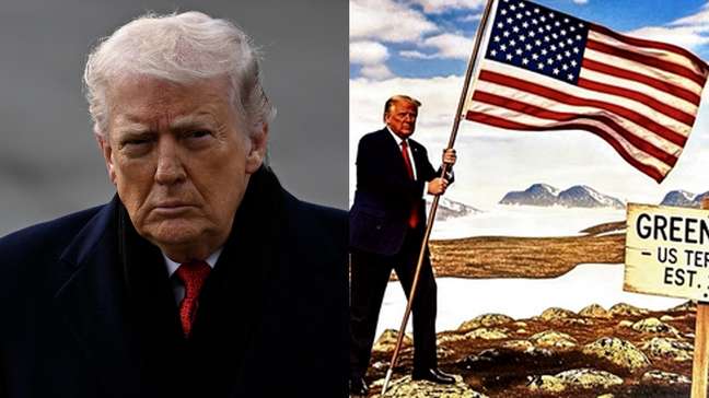 Trump usa imagem de IA para divulgar plano de anexação da Groenlândia aos EUA