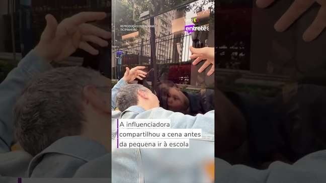 Ticiane Pinheiro mostra despedida fofa entre César Tralli e a filha #shorts