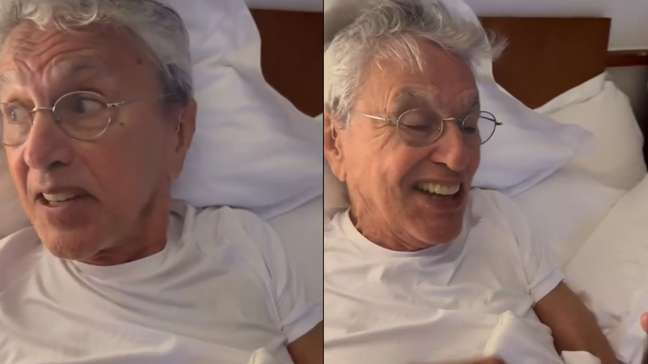 Caetano Veloso é surpreendido na cama com vitória no Grammy e liga para Maria Bethânia: 'Meu Deus'