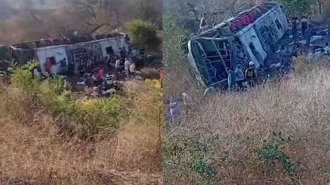 Ônibus com romeiros capota no sertão de Alagoas e deixa 15 mortos