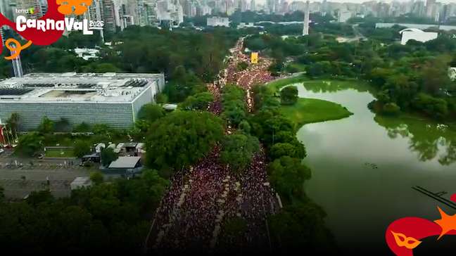 Imagens aéreas mostram multidão nas ruas de São Paulo para curtir o pré-carnaval