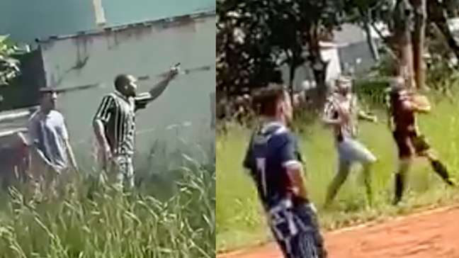 Homem é preso depois de ameaçar árbitro com facão em partida de futebol em GO