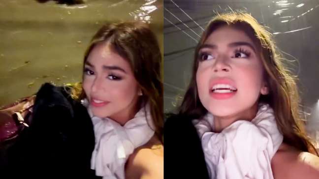 Melody fica presa em enchente no Rio e precisa abandonar o carro: 'Cadê o jetsky?'