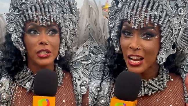 Madrinha da Vai-Vai, Rosi Pinheiro explica queda durante desfile no Anhembi: ‘Foi só um susto’