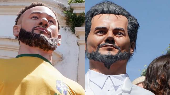 Wagner Moura, CR7, Neymar: vídeos mostram bonecos gigantes de personalidades no carnaval de Olinda