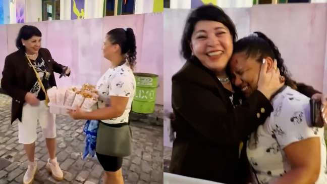 Roberta Miranda paga R$ 800 por pipoca de ambulante, que desaba em lágrimas de felicidade: ‘Obrigada’