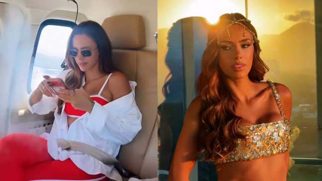 Sem Neymar, Bruna Biancardi mostra detalhes de sua viagem para curtir o carnaval na Sapucaí