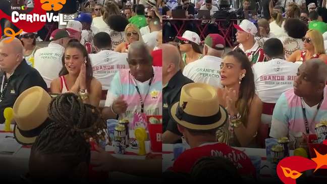 Juliana Paes chora com notas da Viradouro durante apuração do carnaval do Rio de Janeiro