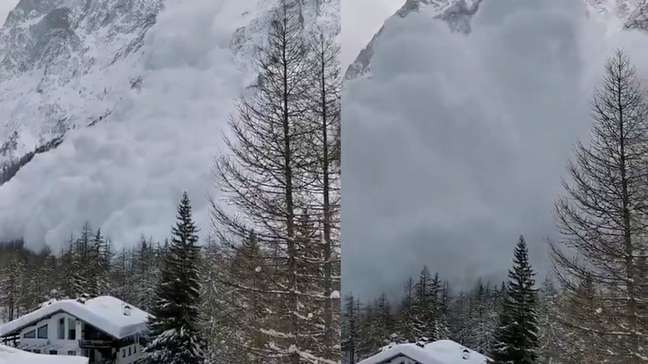 Vídeo flagra momento de avalanche que deixou 3 mortos em área de esqui na Itália