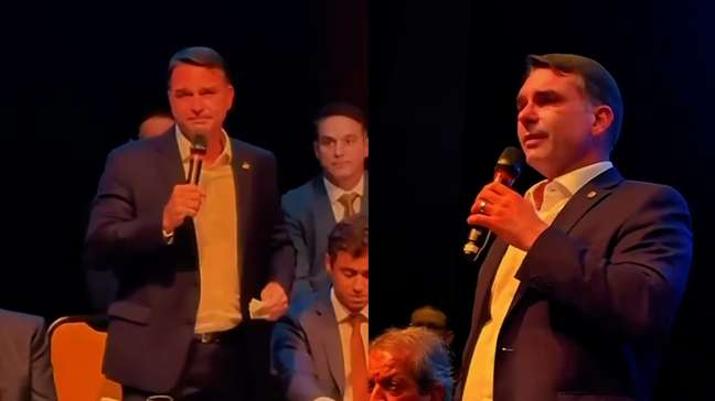 Em reunião do PL, Flávio Bolsonaro chora ao falar do pai na prisão e diz querer ‘honrar legado’