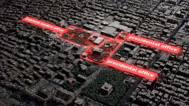 Israel divulga modelo 3D de suposto bunker do aiatolá Ali Khamenei em Teerã