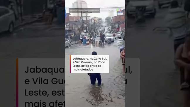 Forte chuva causa alagamentos em bairros de São Paulo #shorts