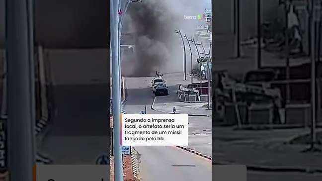 Homem escapa por pouco de míssil enquanto caminhava em rua de Israel #shorts