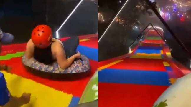 Vídeo mostra momento em que mulher cai de escorregador e morre em parque na Colômbia