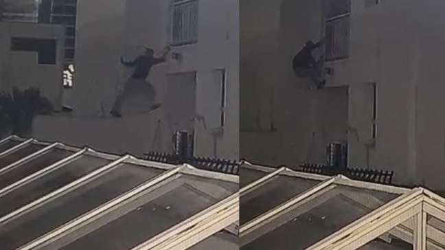 Criminoso é flagrado escalando prédio para roubar residência em São Paulo; homem foi detido