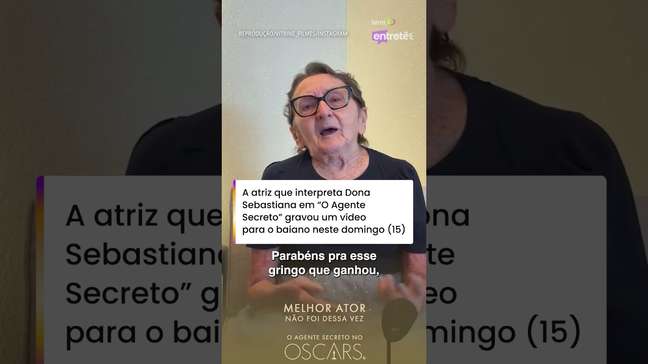 Tânia Maria manda recado para Wagner Moura após ator perder Oscar: "Não se avexe" #shorts
