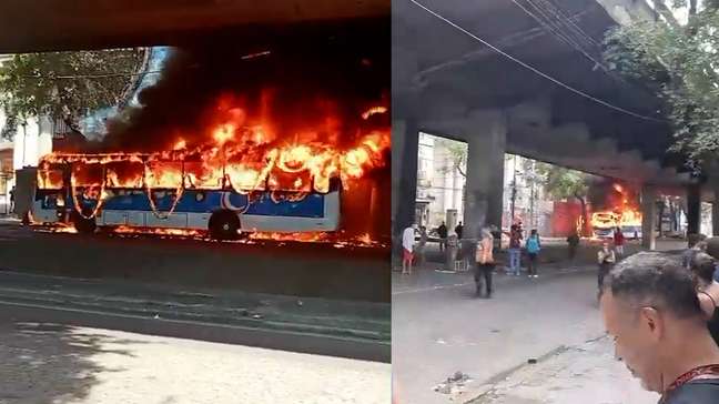 ‘Tirei os passageiros e tacaram fogo’, diz motorista de ônibus incendiado após morte de ‘Jiló dos Prazeres’ no RJ
