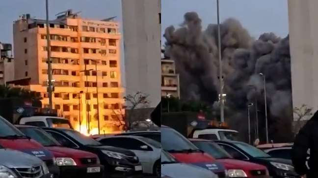 Prédio desaba após ataque aéreo israelense e deixa mortos no Líbano