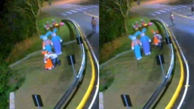 Vídeo mostra furto de coelho de decoração da Páscoa no Rio Grande do Sul