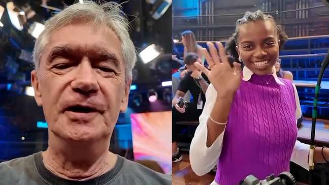 'Mini Gloria Maria' vivencia bastidores do 'Altas Horas' após pedido de estágio