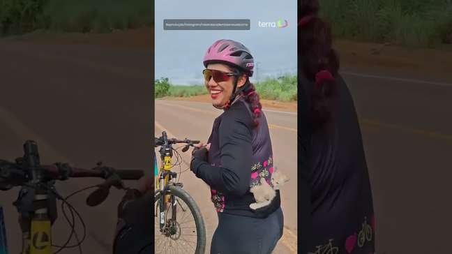 Ciclista viraliza ao resgatar e transportar gatinhos abandonados em rodovia dentro da roupa #shorts