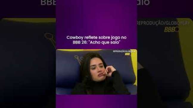 Cowboy reflete sobre jogo no BBB 26: "Acho que saio" #shorts