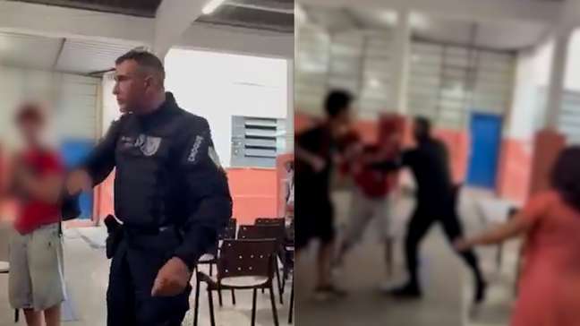 Vídeo mostra policial militar agredindo alunos em escola estadual no Rio
